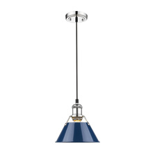  3306-S CH-NVY - Orwell CH Small Pendant - 7" in Chrome with Matte Navy shade